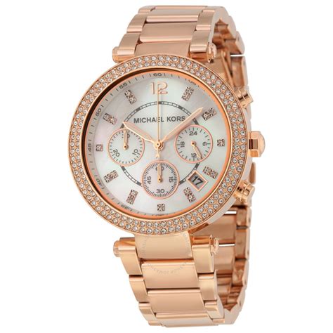 rose gold michael kors watch white face|rose gold mk watch women's.